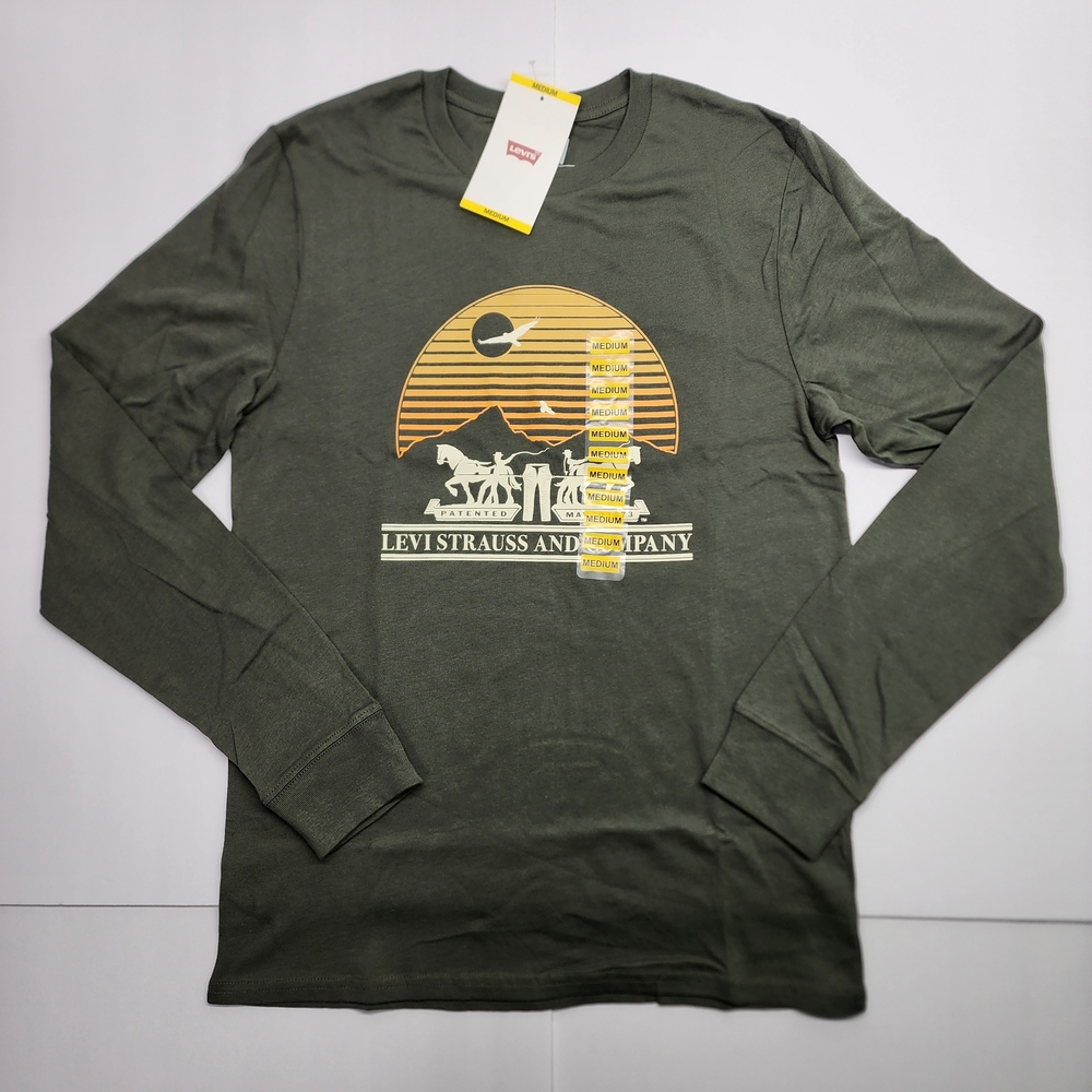Levi's Men's Green Long Sleeve Shirt